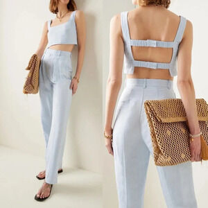 Anthropologie SIGNIFICANT OTHER Elina Linen-Blend Cropped Top Size 12 NWT $150